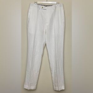 Ralph Lauren Neville Men’s 31 X 32 100% Linen White Pants Flat Front NWT!